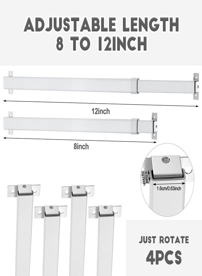 DoubleFill مجموعة قضبان ستائر جانبية مزدوجة التعبئة، 4 قطع، مقاس 8-12 بوصة، قضبان ستائر مسطحة، قضبان ستائر للنوافذ والخزائن - Image 2